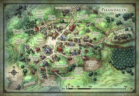 phandalin, mapa